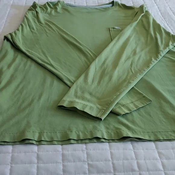 Tommy Bahama Men's Long-Sleeve Crewneck Pocket Shirt - Light Green - Picture 13 of 13